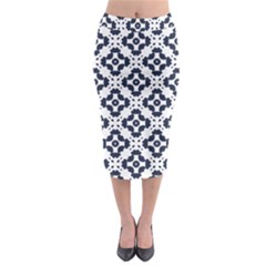 Abstrait Formes Bleu  Midi Pencil Skirt by kcreatif