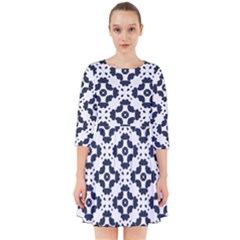 Abstrait Formes Bleu  Smock Dress by kcreatif