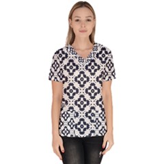 Abstrait Formes Bleu  Women s V-neck Scrub Top by kcreatif