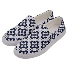 Abstrait Formes Bleu  Men s Canvas Slip Ons by kcreatif