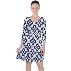 Abstrait Formes Bleu  Ruffle Dress by kcreatif