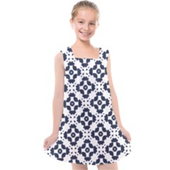 Abstrait Formes Bleu  Kids  Cross Back Dress by kcreatif