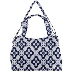 Abstrait Formes Bleu  Double Compartment Shoulder Bag by kcreatif