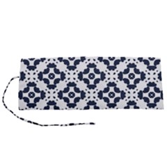 Abstrait Formes Bleu  Roll Up Canvas Pencil Holder (s)