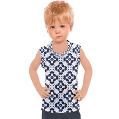 Abstrait Formes Bleu  Kids  Mesh Tank Top