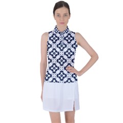 Abstrait Formes Bleu  Women’s Sleeveless Polo Tee