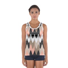 Pattern Abstrait Vagues Rose/noir/taupe Sport Tank Top  by kcreatif