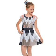 Pattern Abstrait Vagues Rose/noir/taupe Kids  Cap Sleeve Dress by kcreatif