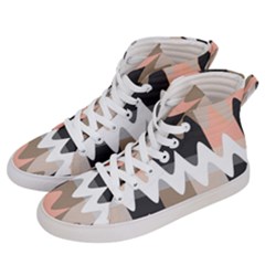 Pattern Abstrait Vagues Rose/noir/taupe Men s Hi-top Skate Sneakers by kcreatif