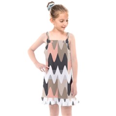 Pattern Abstrait Vagues Rose/noir/taupe Kids  Overall Dress by kcreatif