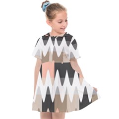 Pattern Abstrait Vagues Rose/noir/taupe Kids  Sailor Dress by kcreatif