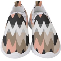 Pattern Abstrait Vagues Rose/noir/taupe Kids  Slip On Sneakers by kcreatif