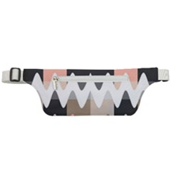 Pattern Abstrait Vagues Rose/noir/taupe Active Waist Bag by kcreatif