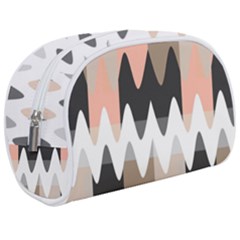 Pattern Abstrait Vagues Rose/noir/taupe Makeup Case (medium) by kcreatif