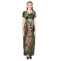 Beautiful Fairy In The Night Short Sleeve Maxi Dress by FantasyWorld7