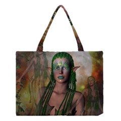 Beautiful Fairy In The Night Medium Tote Bag by FantasyWorld7