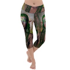 Beautiful Fairy In The Night Lightweight Velour Capri Yoga Leggings