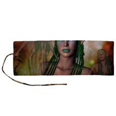 Beautiful Fairy In The Night Roll Up Canvas Pencil Holder (m) by FantasyWorld7