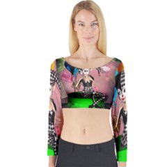 Cute Little Harlequin Long Sleeve Crop Top