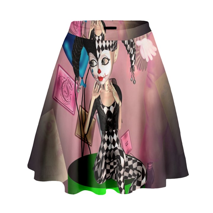 Cute Little Harlequin High Waist Skirt