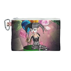 Cute Little Harlequin Canvas Cosmetic Bag (medium) by FantasyWorld7