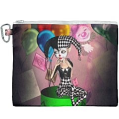 Cute Little Harlequin Canvas Cosmetic Bag (xxxl) by FantasyWorld7