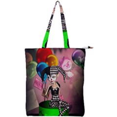 Cute Little Harlequin Double Zip Up Tote Bag by FantasyWorld7