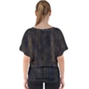 Abstrait Lignes Marron V-Neck Dolman Drape Top View2