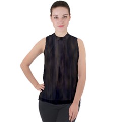 Abstrait Lignes Marron Mock Neck Chiffon Sleeveless Top by kcreatif