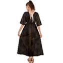 Abstrait Lignes Marron Kimono Sleeve Boho Dress View2