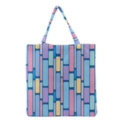 Background Wallpaper Block Pattern Grocery Tote Bag by Vaneshart