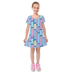 Background Wallpaper Block Pattern Kids  Short Sleeve Velvet Dress by Vaneshart