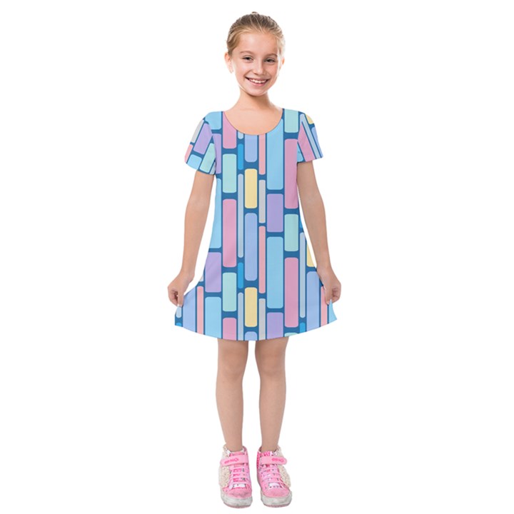 Background Wallpaper Block Pattern Kids  Short Sleeve Velvet Dress