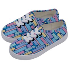 Background Wallpaper Block Pattern Kids  Classic Low Top Sneakers by Vaneshart