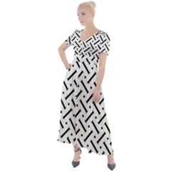 Design Repeating Seamless Pattern Geometric Shapes Scrapbooking Button Up Short Sleeve Maxi Dress