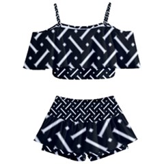 Geometric Pattern Design Repeating Eamless Shapes Kids  Off Shoulder Skirt Bikini by Vaneshart