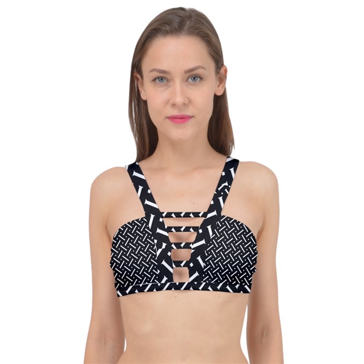 Geometric Pattern Design Repeating Eamless Shapes Cage Up Bikini Top