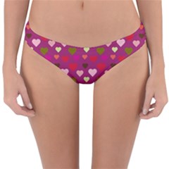 Hearts Seamlessp Attern Background Cute Love Children Symbol Kiddies Reversible Hipster Bikini Bottoms by Vaneshart