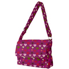 Hearts Seamlessp Attern Background Cute Love Children Symbol Kiddies Full Print Messenger Bag (s) by Vaneshart