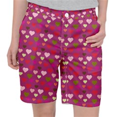 Hearts Seamlessp Attern Background Cute Love Children Symbol Kiddies Pocket Shorts by Vaneshart