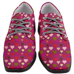 Hearts Seamlessp Attern Background Cute Love Children Symbol Kiddies Women Heeled Oxford Shoes