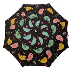 Birds Cute Pattern Background Straight Umbrellas by Vaneshart