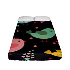 Birds Cute Pattern Background Fitted Sheet (full/ Double Size) by Vaneshart