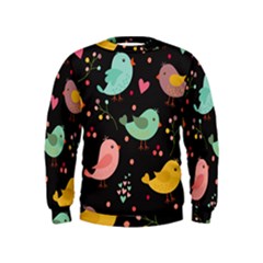 Birds Cute Pattern Background Kids  Sweatshirt by Vaneshart