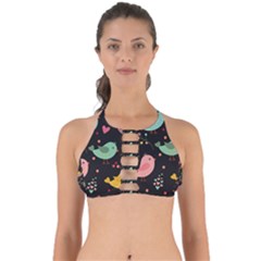 Birds Cute Pattern Background Perfectly Cut Out Bikini Top