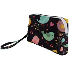 Birds Cute Pattern Background Wristlet Pouch Bag (small) by Vaneshart