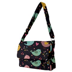 Birds Cute Pattern Background Full Print Messenger Bag (m)