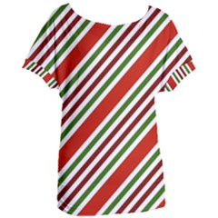 Christmas Color Stripes Women s Oversized Tee by Vaneshart