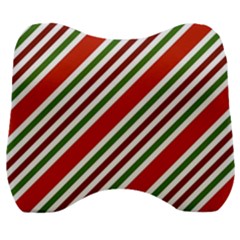 Christmas Color Stripes Velour Head Support Cushion by Vaneshart