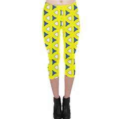 Pattern Yellow Pattern Texture Seamless Modern Colorful Repeat Capri Leggings  by Vaneshart